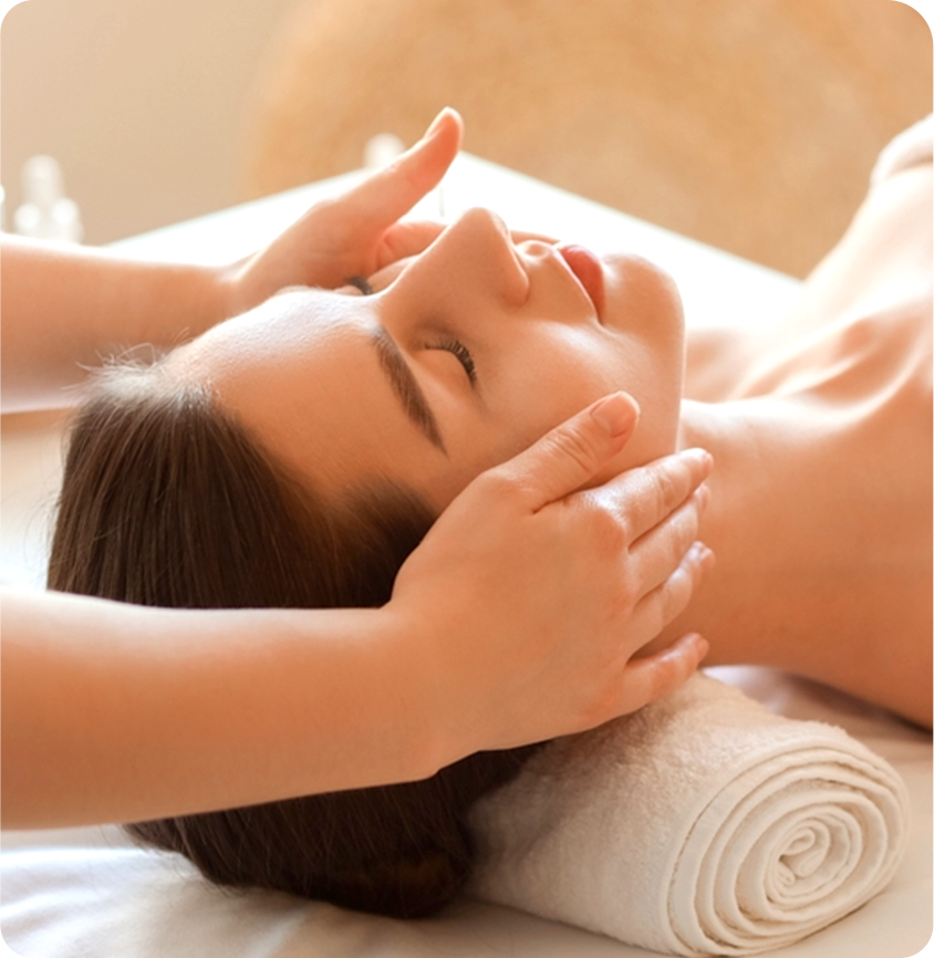 Relaxing facial massage during a spa treatment